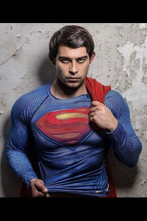 live art model for hens nights in auckland dressed up as superman near glen innes